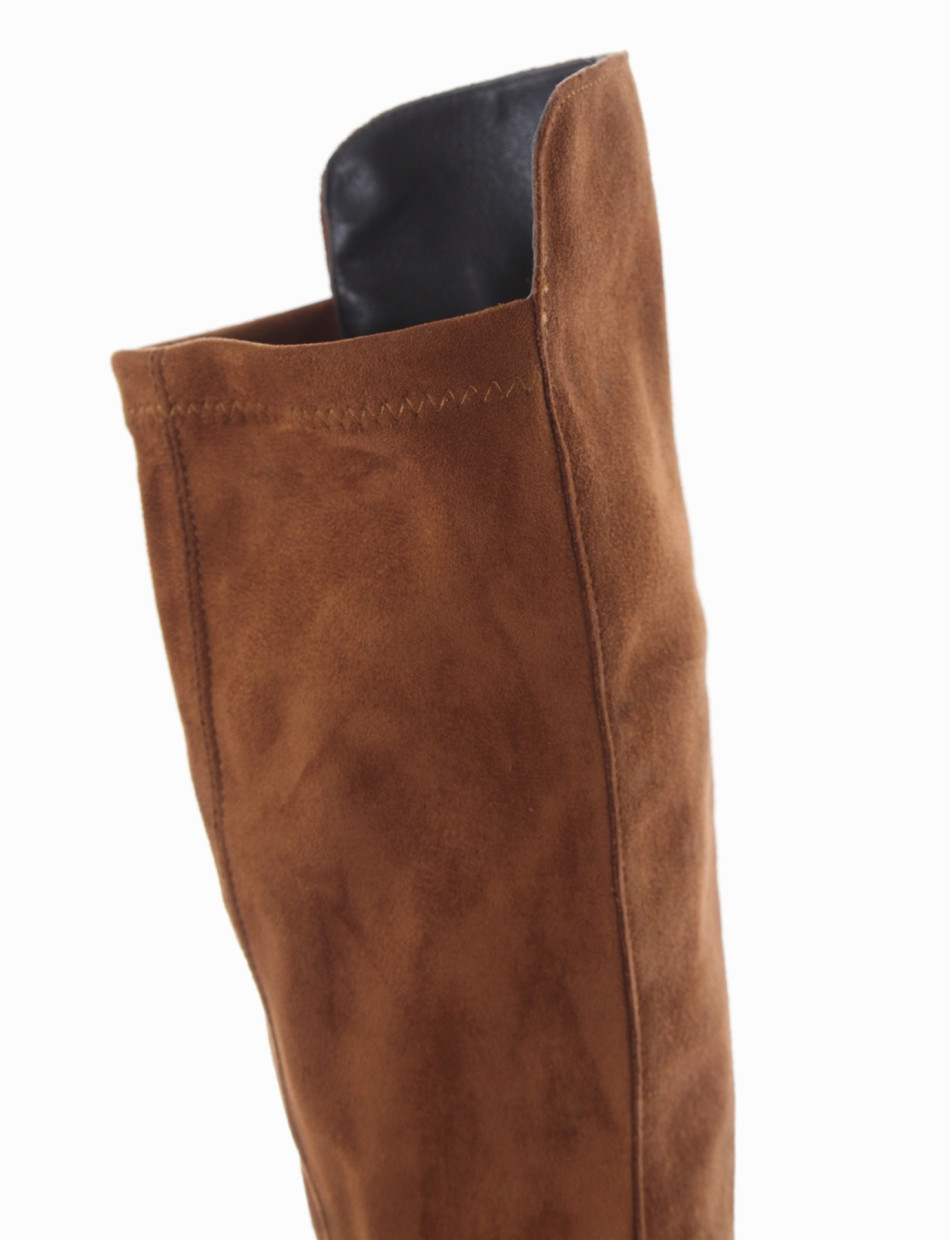 Low heel boots heel 2 cm brown chamois