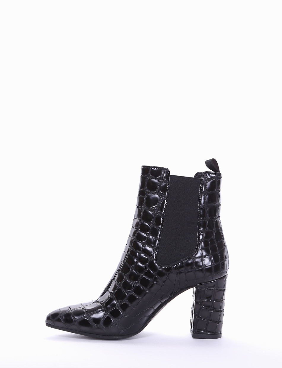 High heel ankle boots heel 8 cm black coconut