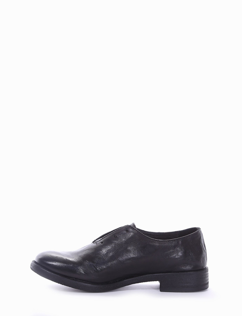Lace-up shoes heel 2 cm black leather