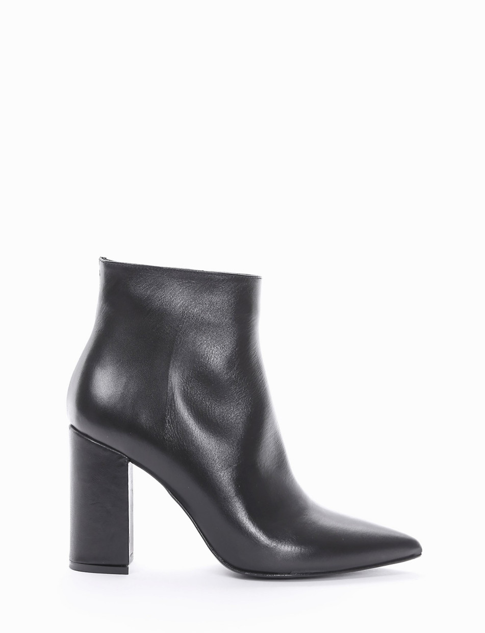 High heel ankle boots outlet - woman heel 9 cm black leather | Barca Stores