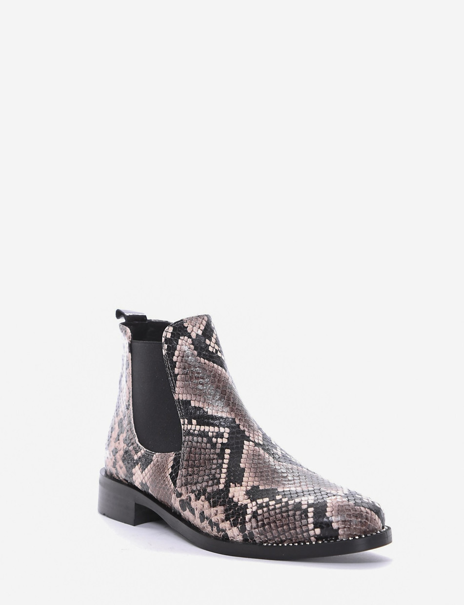 Low heel ankle boots heel 2 cm multicolor python