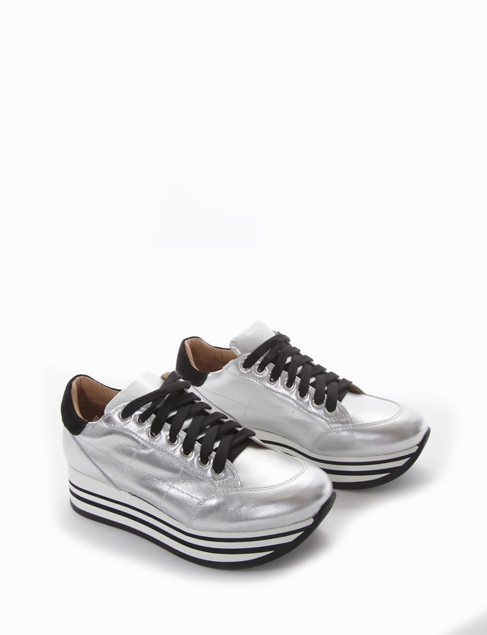 Sneakers silver leather