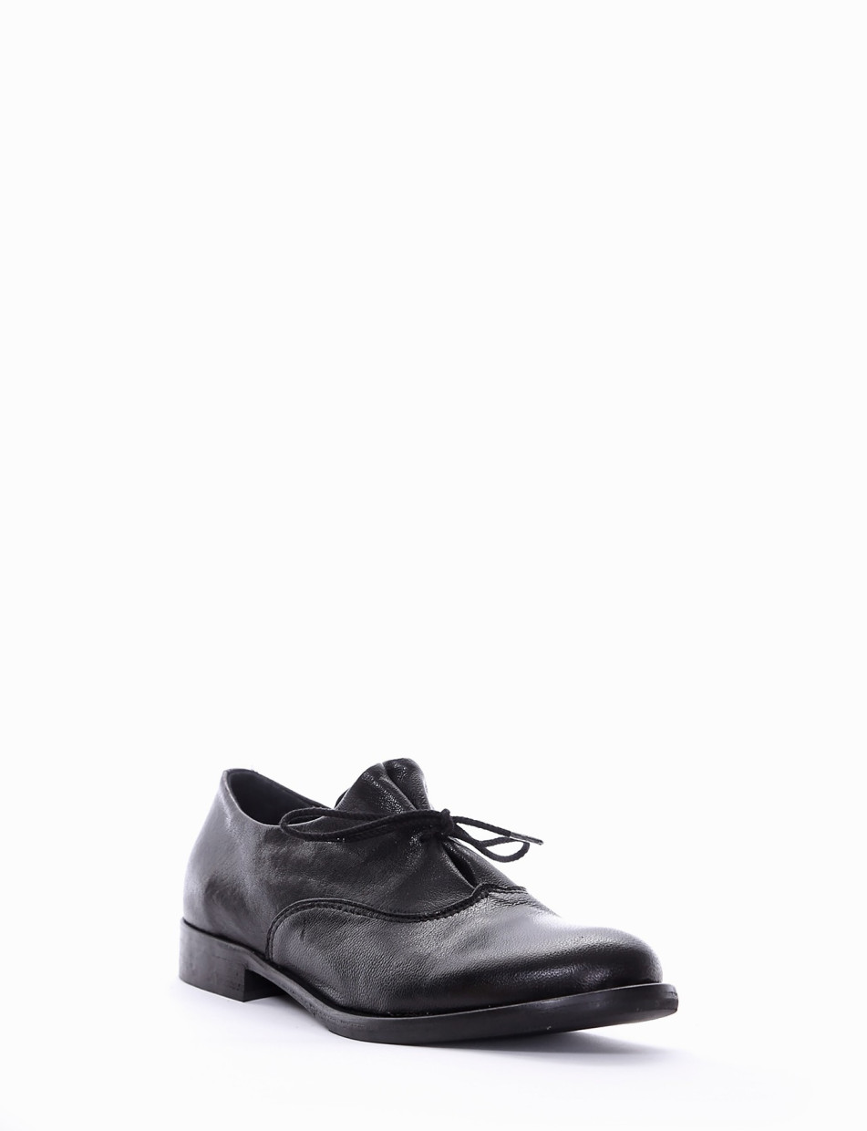 Lace-up shoes heel 2 cm black leather