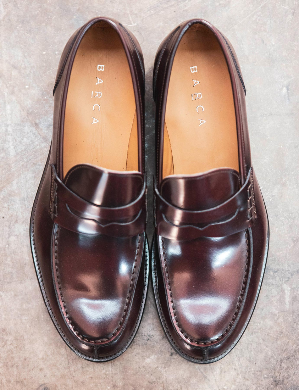 Loafers heel 2 cm bordeaux leather