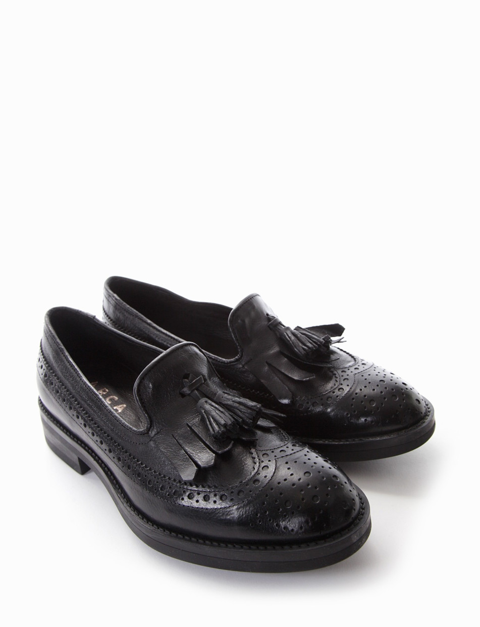 mocassino tacco 2 cm nero