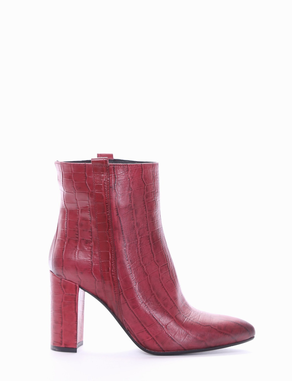 High heel ankle boots heel 8 cm red coconut