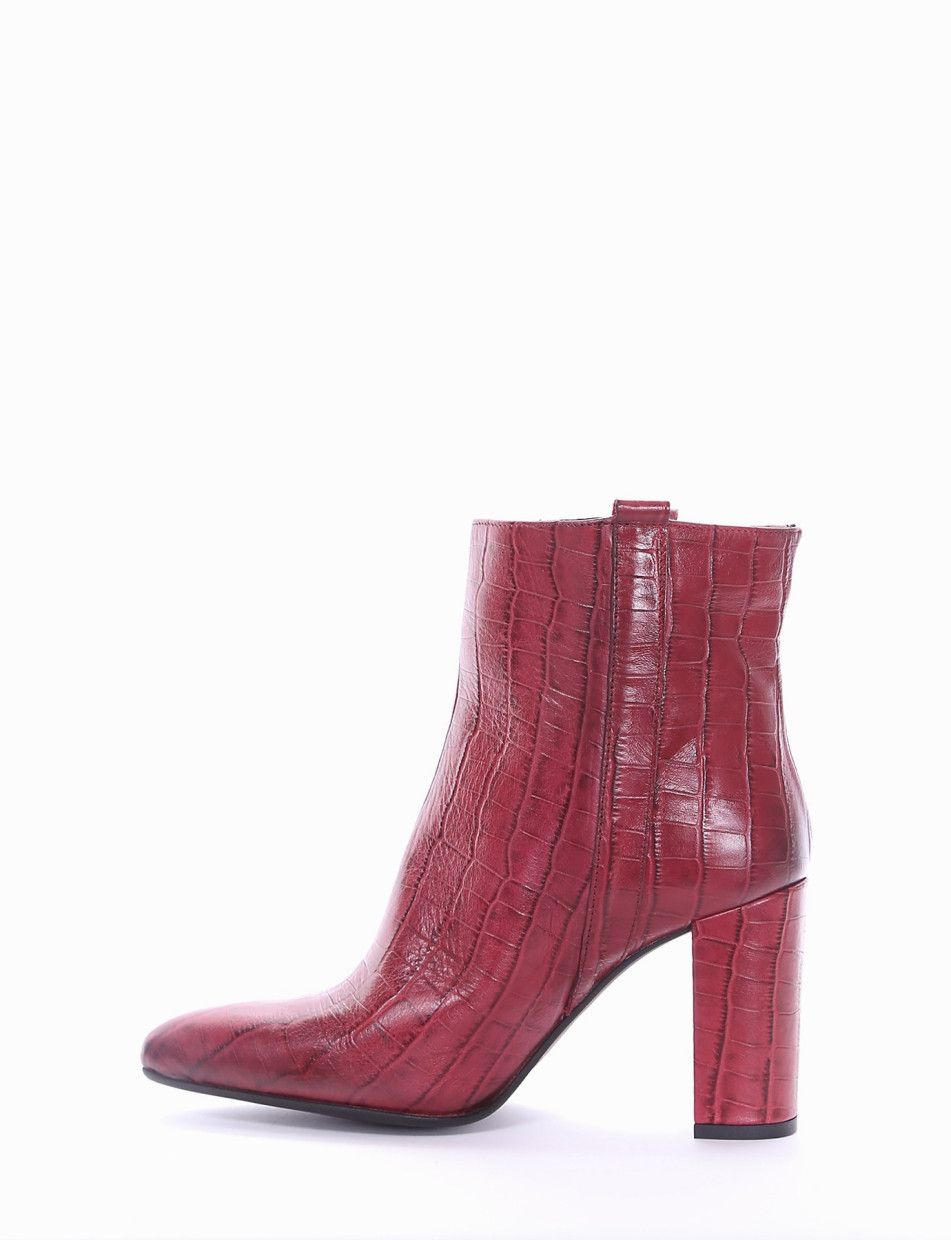 High heel ankle boots heel 8 cm red coconut