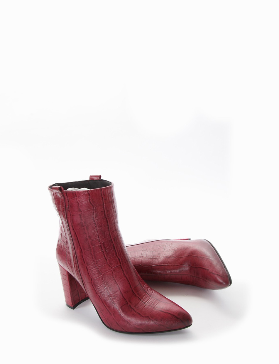 High heel ankle boots heel 8 cm red coconut