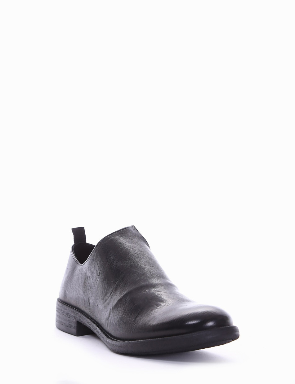 Lace-up shoes heel 2 cm black leather