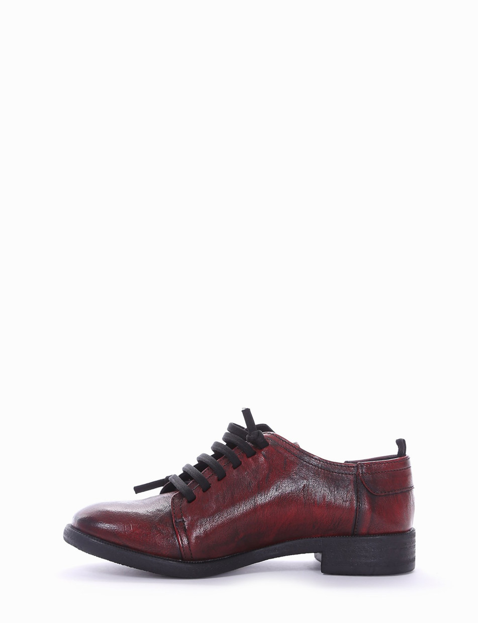 Lace-up shoes heel 2 cm red leather