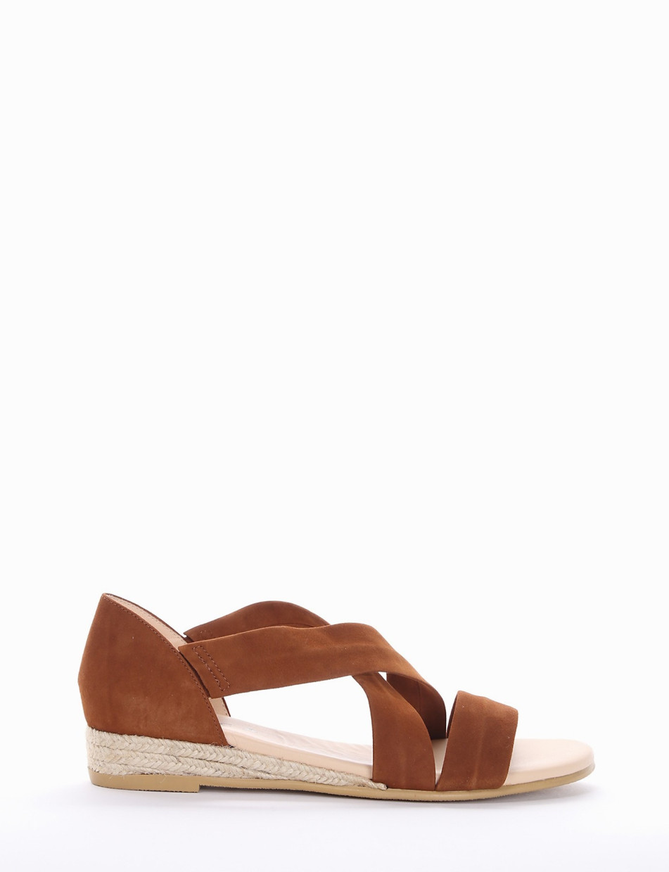Wedge heels heel 3 cm brown chamois