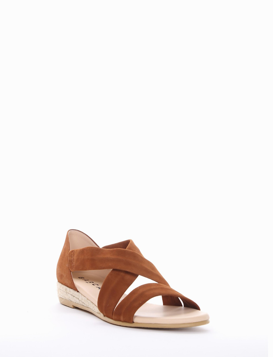 Wedge heels heel 3 cm brown chamois