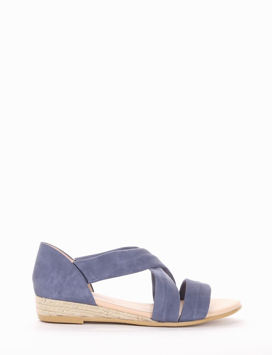 Wedge heels heel 3 cm jeans chamois