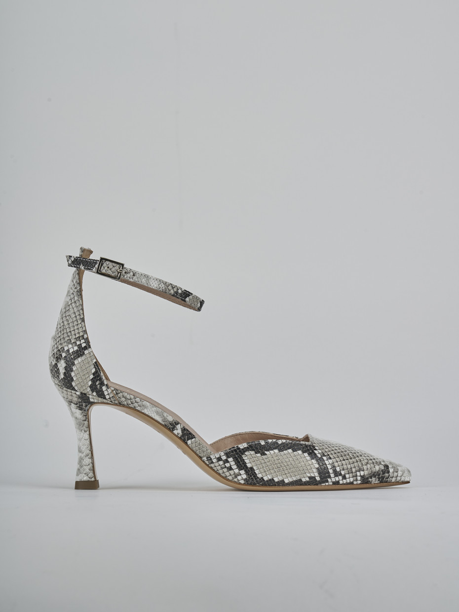 Décolleté e slingback tacco 8cm pitone beige
