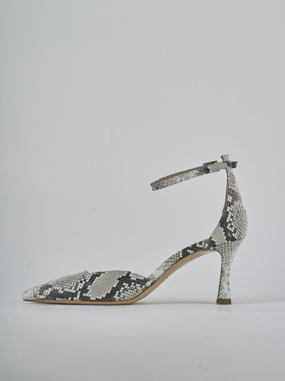 Décolleté e slingback tacco 8cm pitone beige