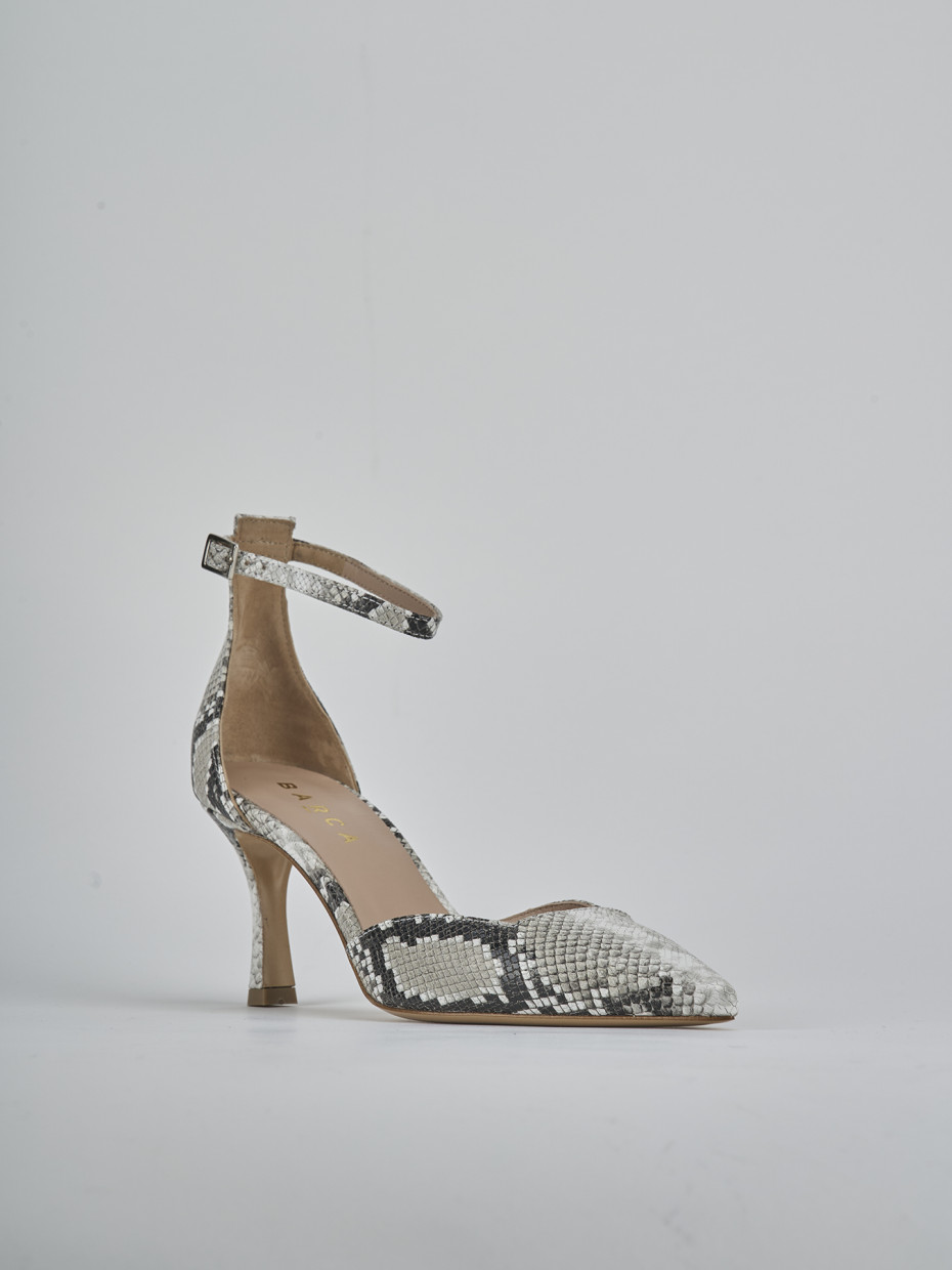 Décolleté e slingback tacco 8cm pitone beige