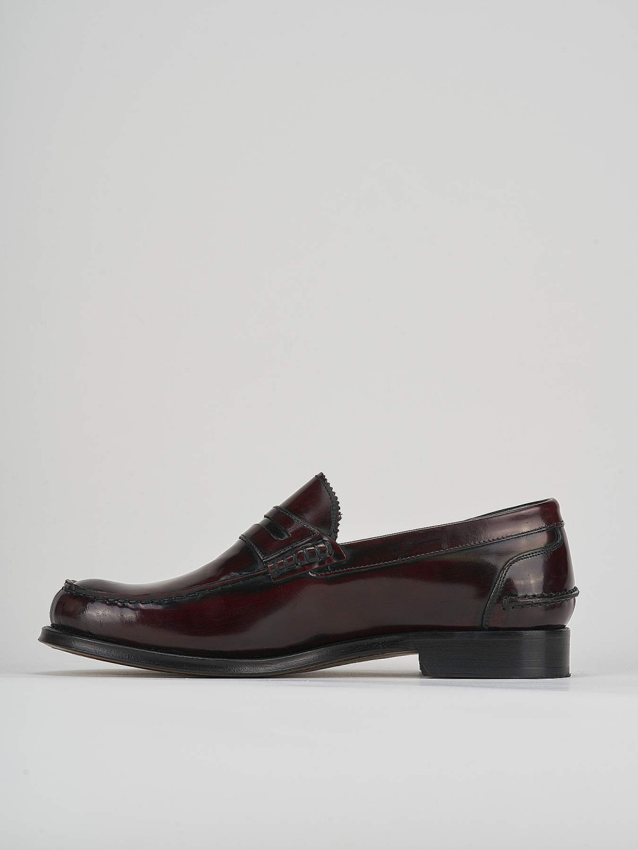 Loafers heel 2 cm bordeaux leather