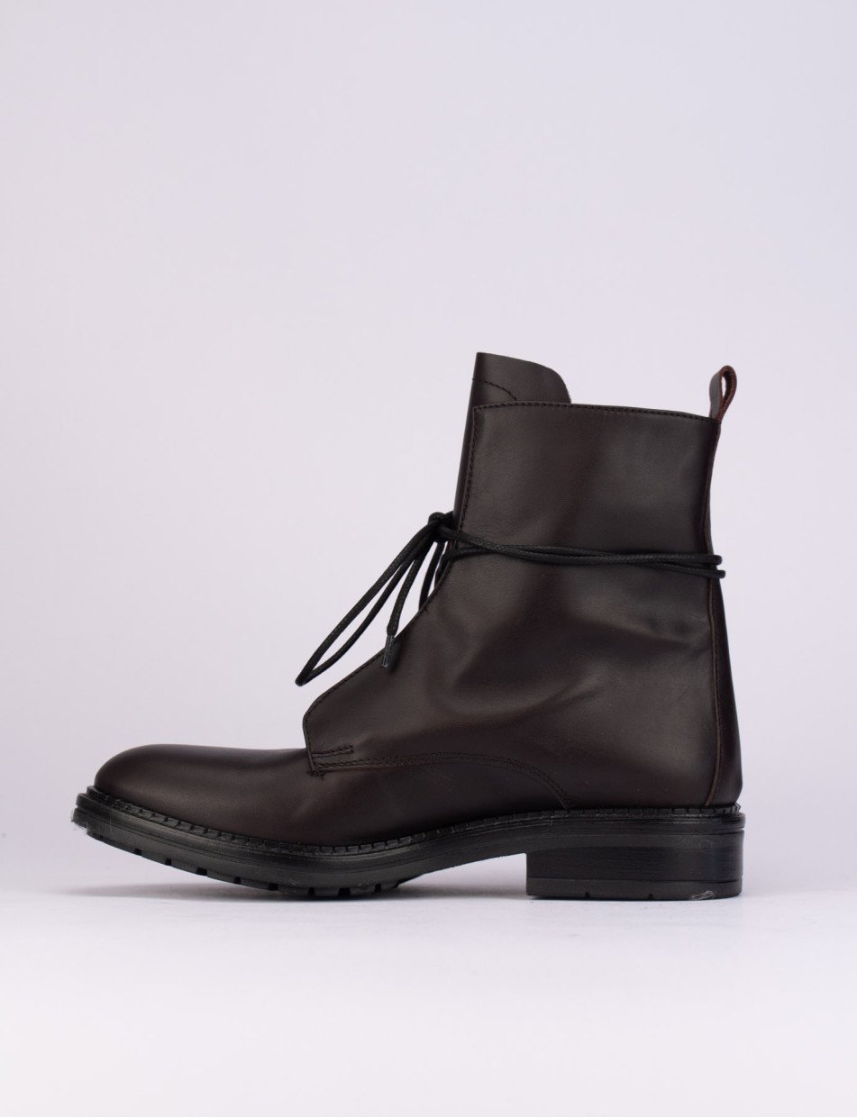 Combat boots heel 1 cm bordeaux leather