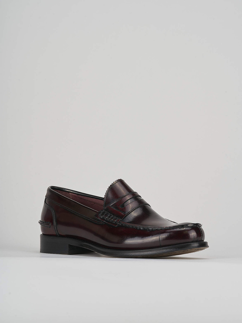 Loafers heel 2 cm bordeaux leather