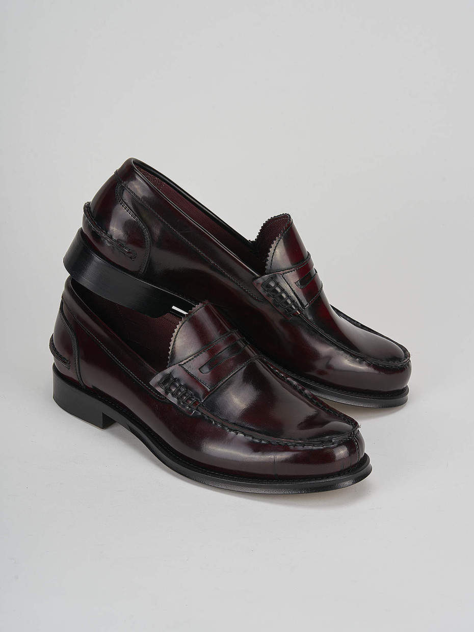 Loafers heel 2 cm bordeaux leather