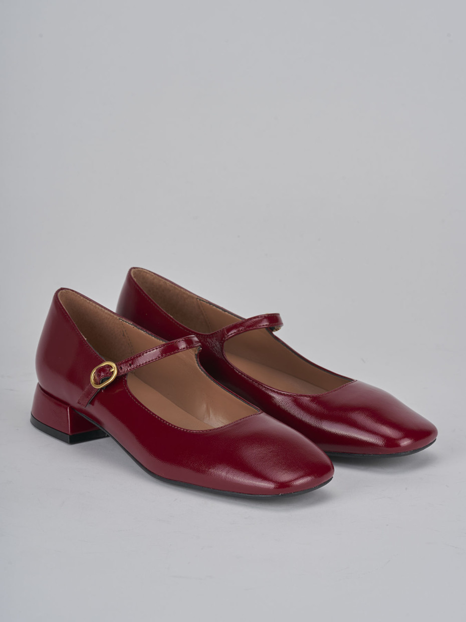 Ballerine tacco 3cm vernice bordo'