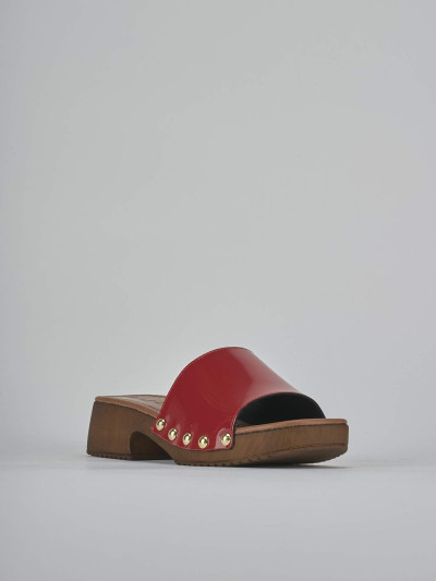 Ciabatte tacco 3cm vernice rosso