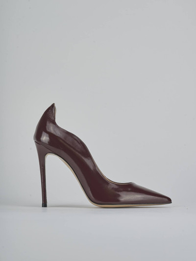 Zapatos de salón tacón 10 cm burdeos charol