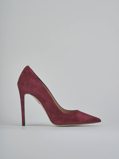 Zapatos de salón tacón 10 cm burdeos ante