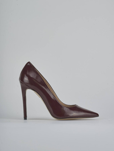Zapatos de salón tacón 10 cm burdeos charol