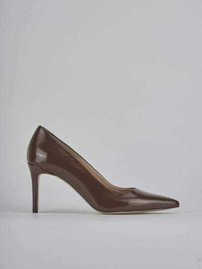 Zapatos de salón tacón 7 cm marrón oscuro ante