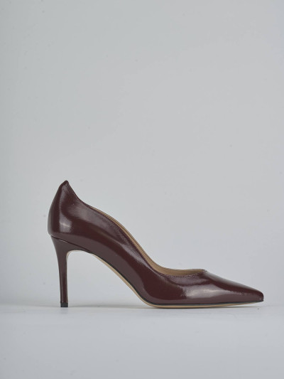 Zapatos de salón tacón 7 cm burdeos charol