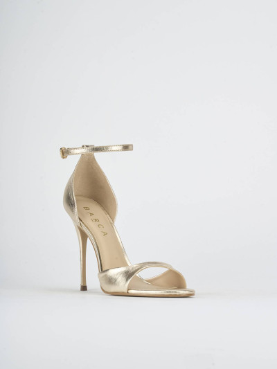 Sandali tacco 10cm laminato oro