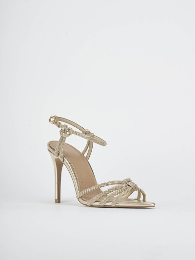 Sandali tacco 9cm pelle oro