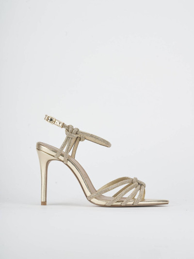 Sandali tacco 9cm pelle oro