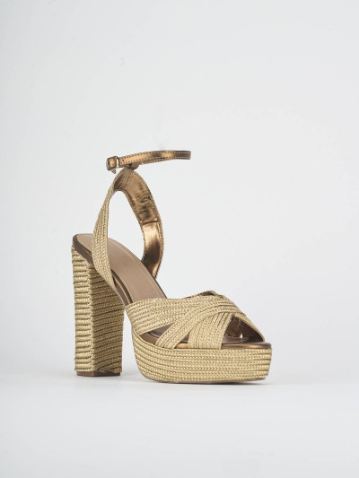 Sandali tacco 12cm pelle bronzo