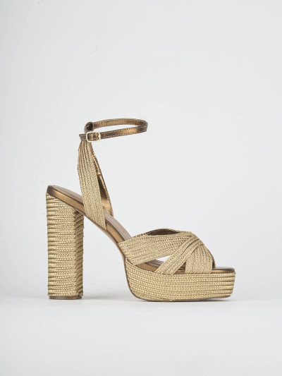 Sandali tacco 12cm pelle bronzo
