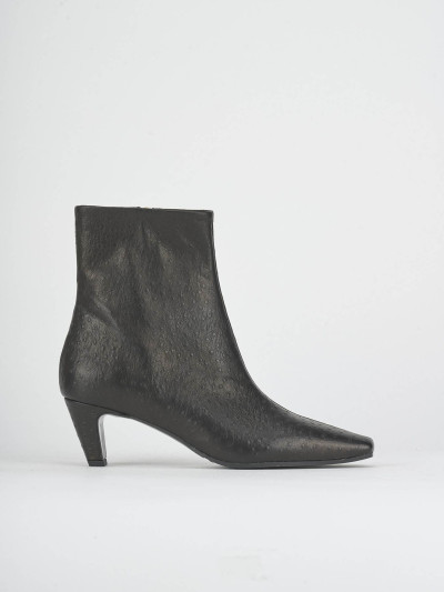 Stivaletti tacco 5cm pelle nero