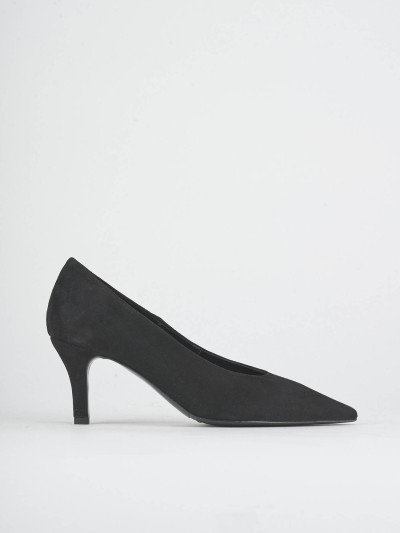 Décolleté tacco 7cm camoscio nero