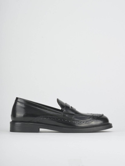 Mocassini tacco 2cm pelle nero