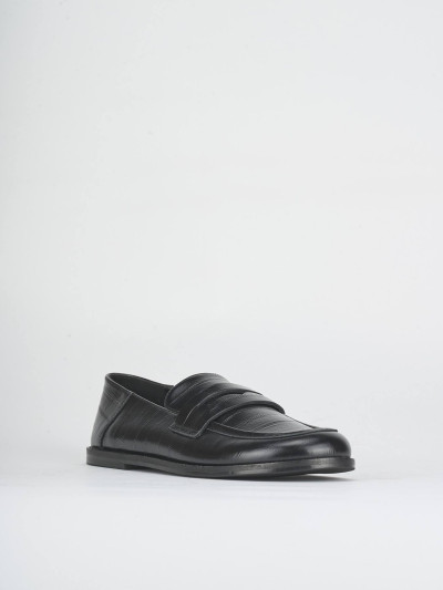 Mocassini tacco 1cm pelle nero