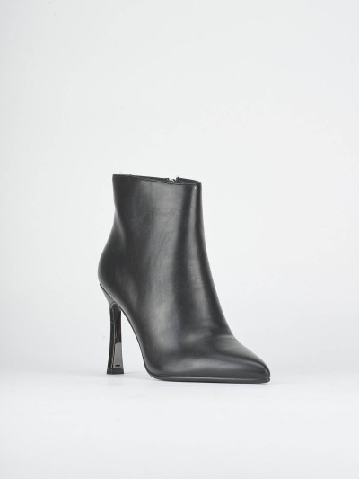 Stivaletti tacco 9cm pelle sostenibile nero