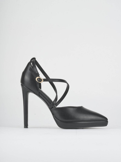 Décolleté tacco 11cm pelle sostenibile nero