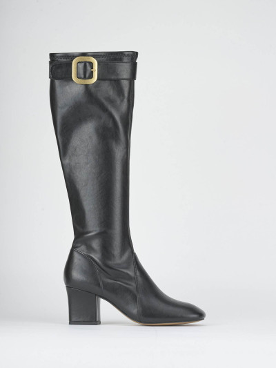 Stivali tacco 6cm pelle nero