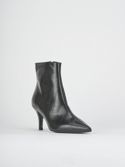 Stivaletti tacco 6cm pelle nero