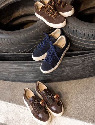 Sneakers camoscio blu