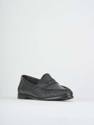 Mocassini tacco 1cm pelle nero