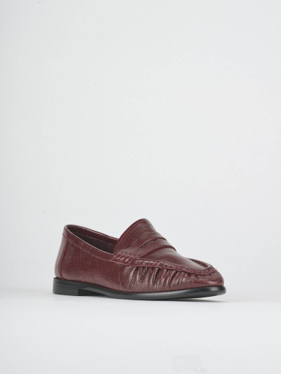 Mocassini tacco 1cm pelle bordo'