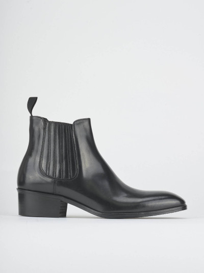 Stivaletti tacco 4cm pelle nero