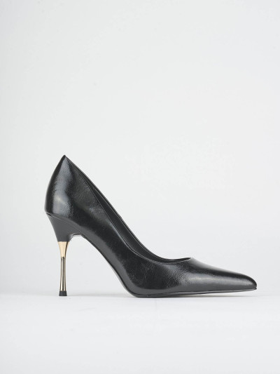 Décolleté tacco 8cm pelle sostenibile nero