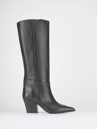 Stivali tacco 7cm pelle nero